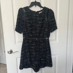 Milly Black and White Tweed Romper